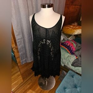 M Free People Mini Voile and Lace Trapeze Dress